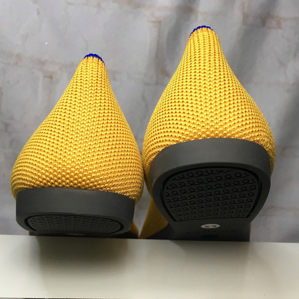 Rothy’s Shoes women’s sz 6.5 Yellow Marigold ballerina slippers flat shoes new - Picture 6 of 11